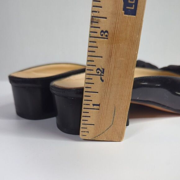 Salvatore Ferragamo Boutique 6.5 B Black Patent Leather With Bow Open Toe Slide - Picture 14 of 16